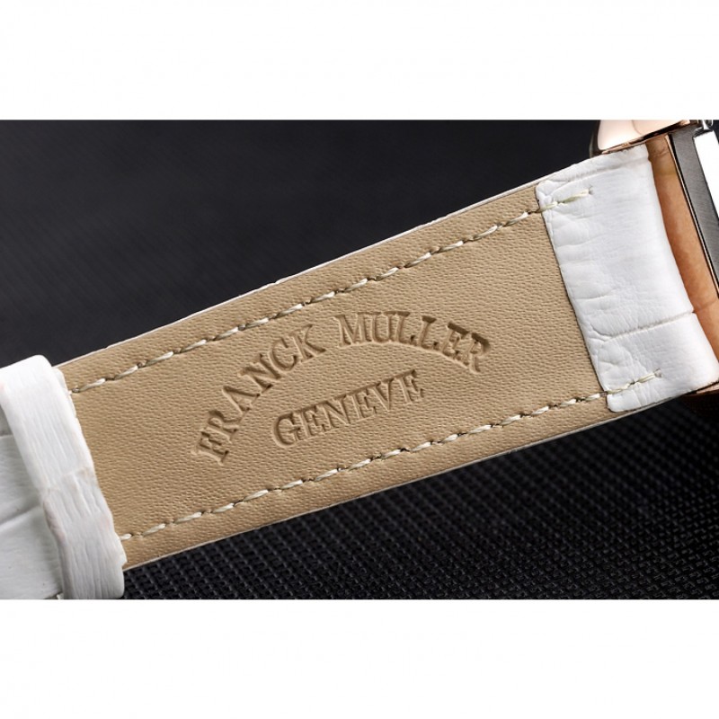 Franck Muller Casablanca White Croco Leather Strap White Dial 80283 Replica Watches