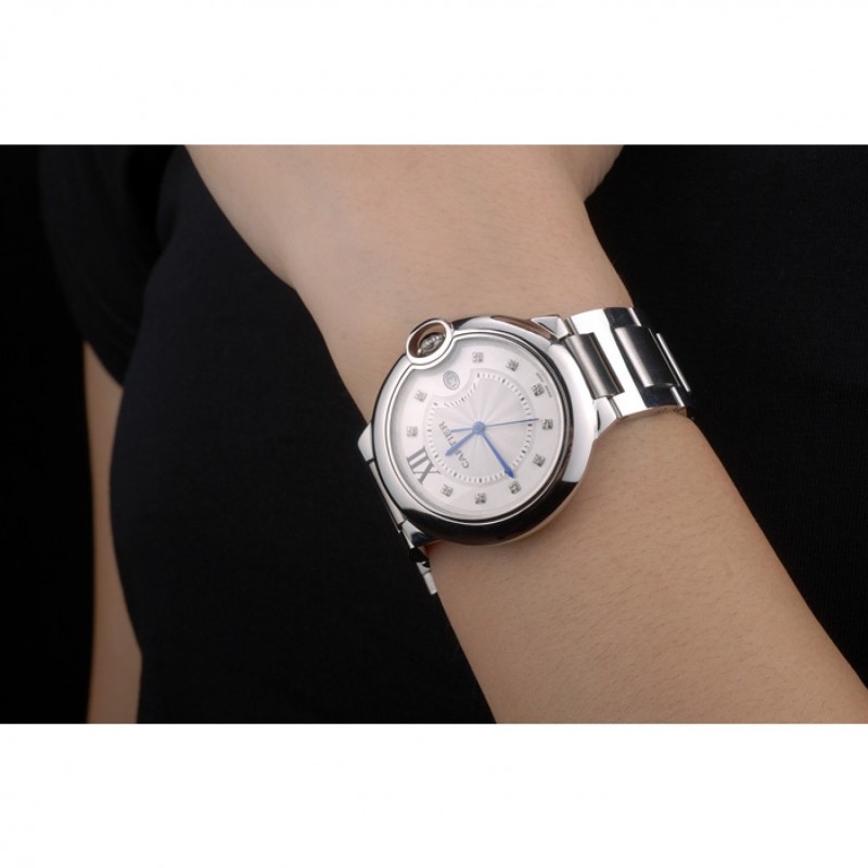 Cartier Ballon Bleu 38mm White Dial Stainless Steel Case And Bracelet Replica Watches